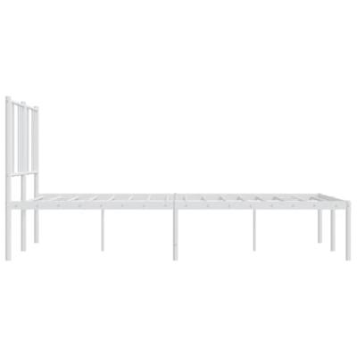 Bedframe met hoofdbord metaal wit 120x190 cm