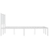 Bedframe met hoofdbord metaal wit 160x200 cm - thumbnail