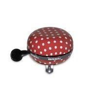 Basil polkadot - fietsbel - 80 mm - rood / wit