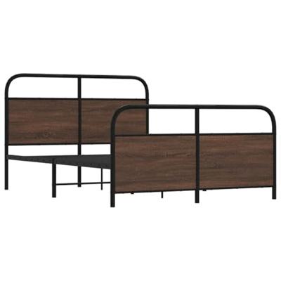 Bedframe zonder matras metaal bruin eikenkleurig 140x200 cm