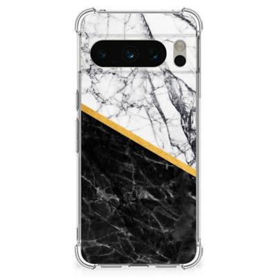 Google Pixel 8 Pro Anti-Shock Hoesje Marmer Wit Zwart - Origineel Cadeau Man Google Pixel 8 Pro Anti-Shock Hoesje Marmer Wit Zwart - Origineel Cadeau Man