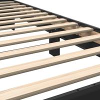 Bedframe bewerkt hout en metaal zwart 75x190 cm - thumbnail