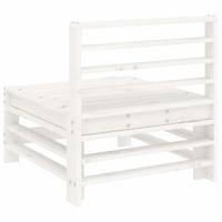 Tuinmiddenbank massief grenenhout wit - thumbnail