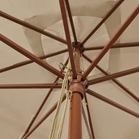 Parasol met houten paal 300x300x273 cm taupe - thumbnail