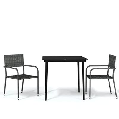 3-delige Tuinset grijs
