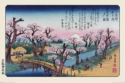 Poster Hiroshige - Mount Fuji Koganei Bridge 61x91,5cm Poster Hiroshige - Mount Fuji Koganei Bridge 61x91,5cm
