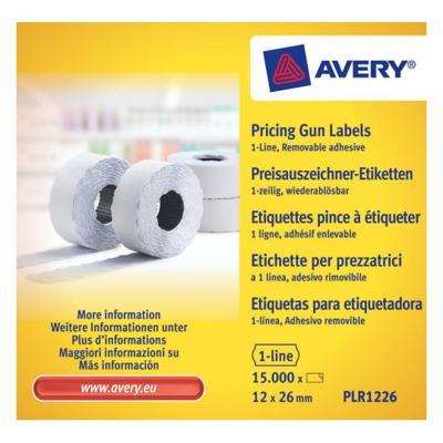 Avery-Zweckform Prijslabels PLR1226 Weer verwijderbaar Breedte etiket: 26 mm Hoogte etiket: 12 mm Wit 15000 stuk(s) Avery-Zweckform Prijslabels PLR1226 Weer verwijderbaar Breedte etiket: 26 mm Hoogte etiket: 12 mm Wit 15000 stuk(s)