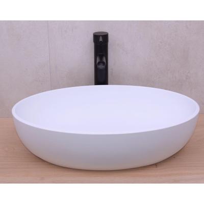 Opbouw Waskom BWS Parel 54x38x14 cm Solid Surface Mat Wit