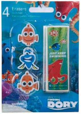 Slammer gummen Finding Dory 4 stuks Slammer gummen Finding Dory 4 stuks