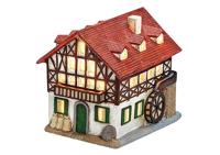 Wurm lichthuis molen van porselein, kleurrijk (B/H/D) 12x14x16cm - thumbnail