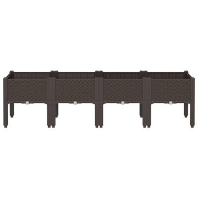 VidaXL Plantenbak met poten 160x40x42 cm polypropeen bruin VidaXL Plantenbak met poten 160x40x42 cm polypropeen bruin