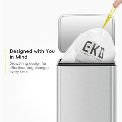 Eko vuilniszakken met trekbandsluiting, 25-35 liter, wit, 1 rol, 12 zakken - thumbnail