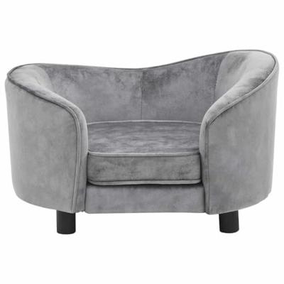 VidaXL Hondenbank 69x49x40 cm pluche grijs