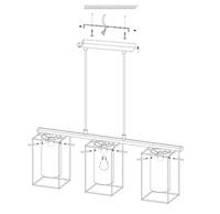 Eglo Hanglamp 3 lichts zw/wt transp. &apos;loncino&apos; - thumbnail
