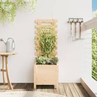 VidaXL Plantenbak met rek 39x39,5x114 cm massief grenenhout - thumbnail