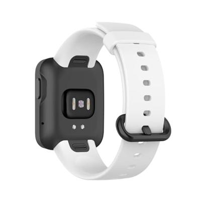 By Qubix - Classic siliconen sportbandje - Wit - Compatible met Xiaomi Mi Watch Lite/Redmi Watch - Compatible Xiaomi bandje