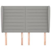 Hoofdbord met randen 147x23x118/128 cm stof lichtgrijs - thumbnail