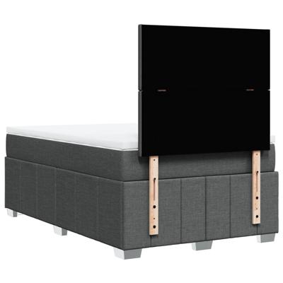 Boxspring met matras stof donkergrijs 120x200 cm - thumbnail