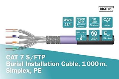Digitus DK-1741-VH-10-OD Netwerkkabel CAT 7 S/FTP 0.25 mm² Zwart (RAL 9005) 1000 m