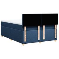 Boxspring met matras stof blauw 160x200 cm - thumbnail