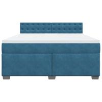 Boxspring met matras fluweel blauw 180x200 cm - thumbnail