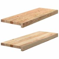 Traptreden 2 st 70x25x2 cm onbehandeld massief eikenhout - thumbnail