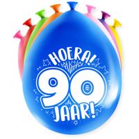 Party Ballonnen Hoera 90 Jaar - 8 Stuks - thumbnail