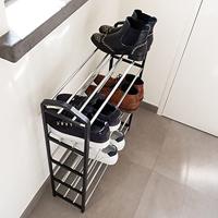 QUVIO Schoenenrek metaal met zwarte zijkant - 5 laags - thumbnail