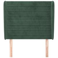 Hoofdbord met randen 83x23x118/128 cm fluweel donkergroen - thumbnail