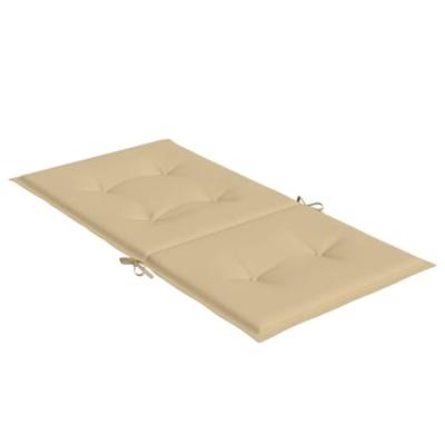 VidaXL Stoelkussens 2 st lage rug 100x50x4 cm stof gemêleerd beige