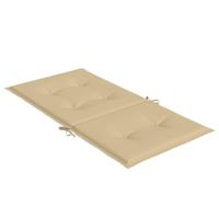 Stoelkussens 2 st lage rug 100x50x4 cm stof gemleerd beige - thumbnail