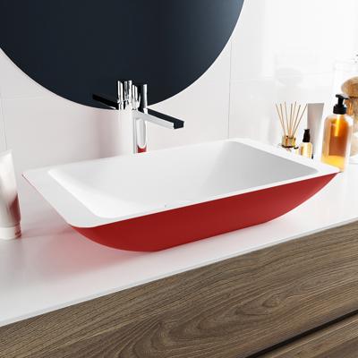 MONDIAZ TOPI Waskom solid surface 60cm kleur Fire / Talc