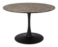 ZILT Ronde Eettafel 'Trisha' Marmerlook, 110cm, kleur Bruin - thumbnail