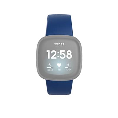 Hama Fitbit Horlogebandje, 22 mm, verstelbare reservearmband voor smartwatch Fitbit Charge 3, Charge 4, Sense, Sense 2, Fitbit armband om te vervangen, wisselarmband van TPU, roestvrij stalen gesp, blauw