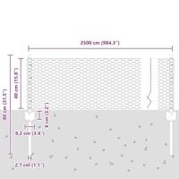 VidaXL Hek met paal zilver 0,4 x 25 m staal - thumbnail