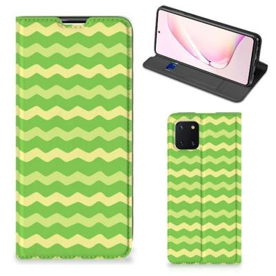 Samsung Galaxy Note 10 Lite | Hoesje met Magneet | Waves Green Samsung Galaxy Note 10 Lite | Hoesje met Magneet | Waves Green
