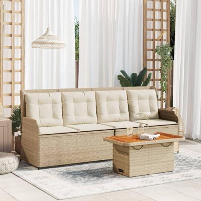 3-delige Loungeset met kussens poly rattan beige 3-delige Loungeset met kussens poly rattan beige