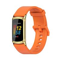 FitBit Charge 5 & 6 Extra soft siliconen bandje - Oranje - thumbnail