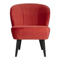 WOOOD Fauteuil 'Sara' Velvet, kleur Raspberry - thumbnail