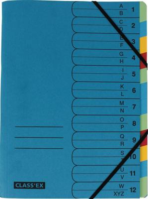 Class'ex sorteermap A-Z en 1-12, blauw met 12 tabs in geassorteerde kleuren Class'ex sorteermap A-Z en 1-12, blauw met 12 tabs in geassorteerde kleuren
