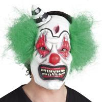 Killerclown masker met haar en mini hoed - thumbnail