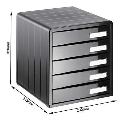 Rotho Timeless Buro Ladenbak 5 Dichte Lades Antraciet