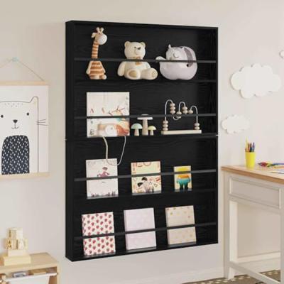 Tijdschrift Rek 2 pcs Zwart Eiken 100 x 12 x 70 cm Bewerkt hout