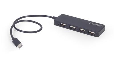 4 poorts USB 2.0 hub4-poorts USB Type-C hub, zwart