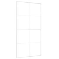 VidaXL Schuifdeur 102,5x205 cm esg-glas en aluminium wit - thumbnail