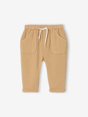 Babysweater van katoengaas cappuccino