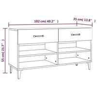 Schoenenkast 102x35x55 cm bewerkt hout bruineikenkleurig - thumbnail