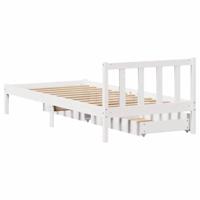 Bedframe zonder matras massief grenenhout wit 90x190 cm - thumbnail