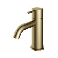 Wastafelmengkraan Hotbath Cobber 1-hendel Gebogen 14.3 cm Living Colours Geborsteld Messing Living Colours - thumbnail