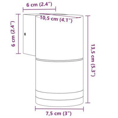 Buitenwandlampen 2 st gegoten aluminium zwart - thumbnail